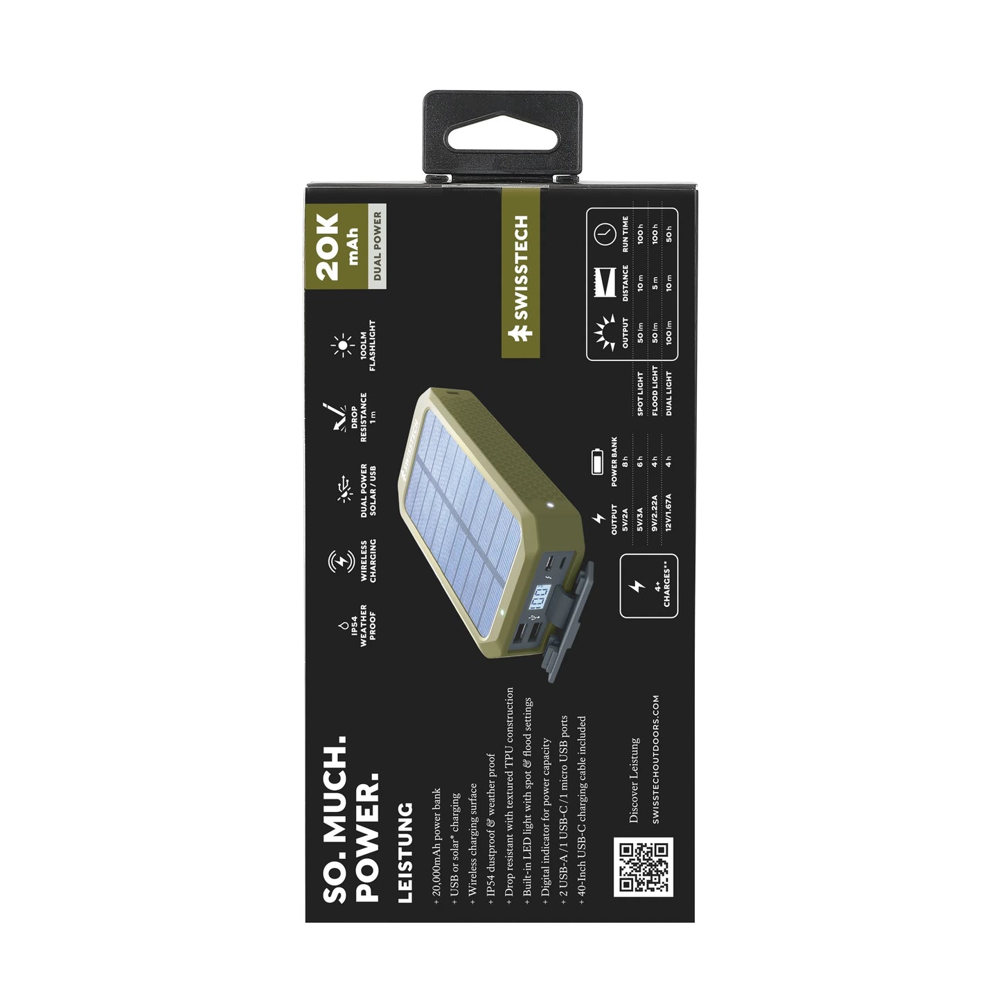 20000Mah Wireless Power Bank with Flashlight and IP54 Protection