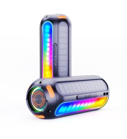 Magnetic Golf Bluetooth Speaker with Solar Charging 30H Playtime, 7 Colorful Flashing Lights Outdoor Waterproof Portable Wireless, for Golf Cart Gifts Hiking Camping