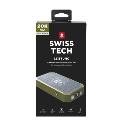 20000Mah Wireless Power Bank with Flashlight and IP54 Protection